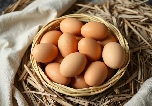 Basket of free range eggs