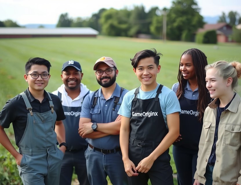 The passionate team at GameOriginX working together to uphold sustainable and ethical standards